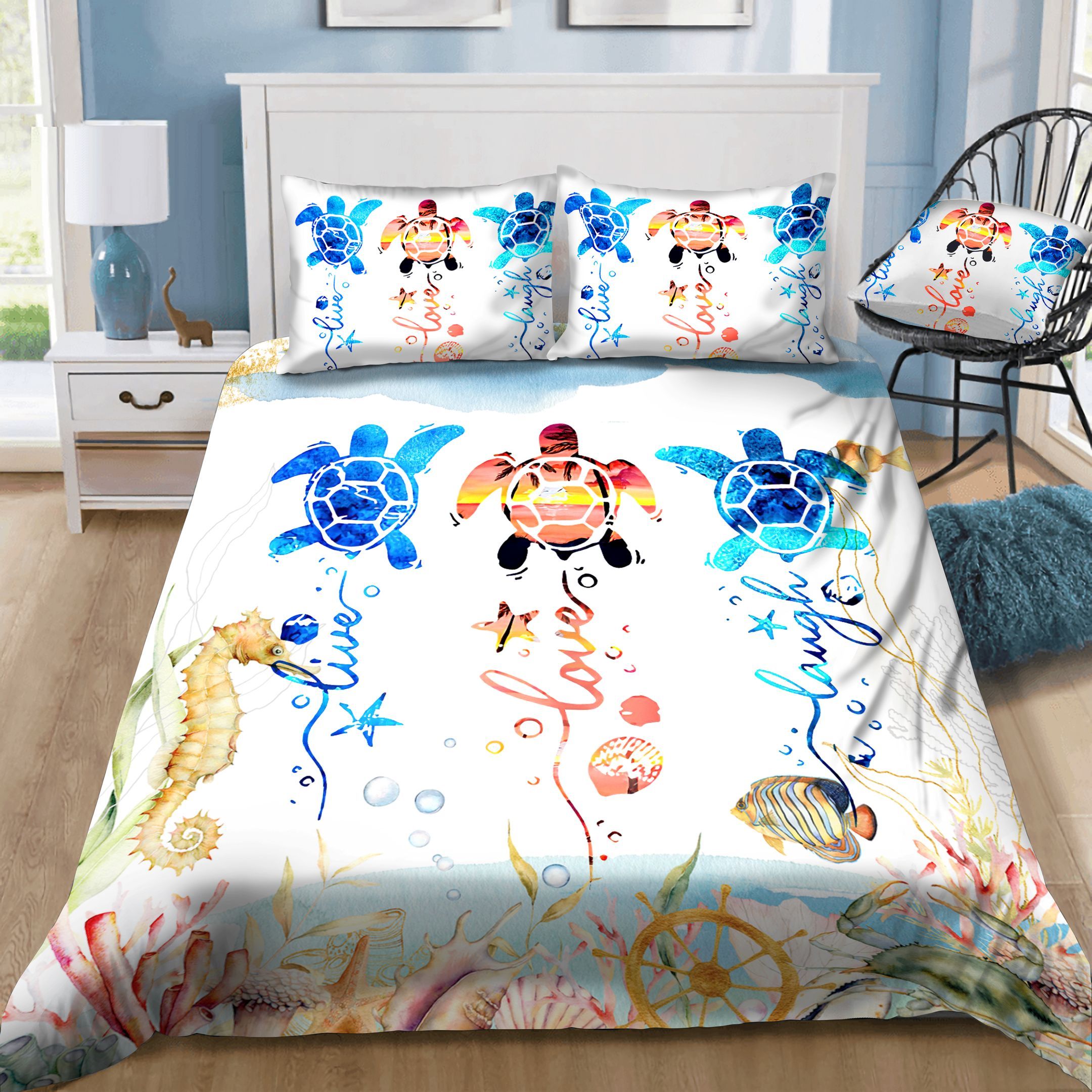Sea Turtle Live Love Laugh Bedding Set