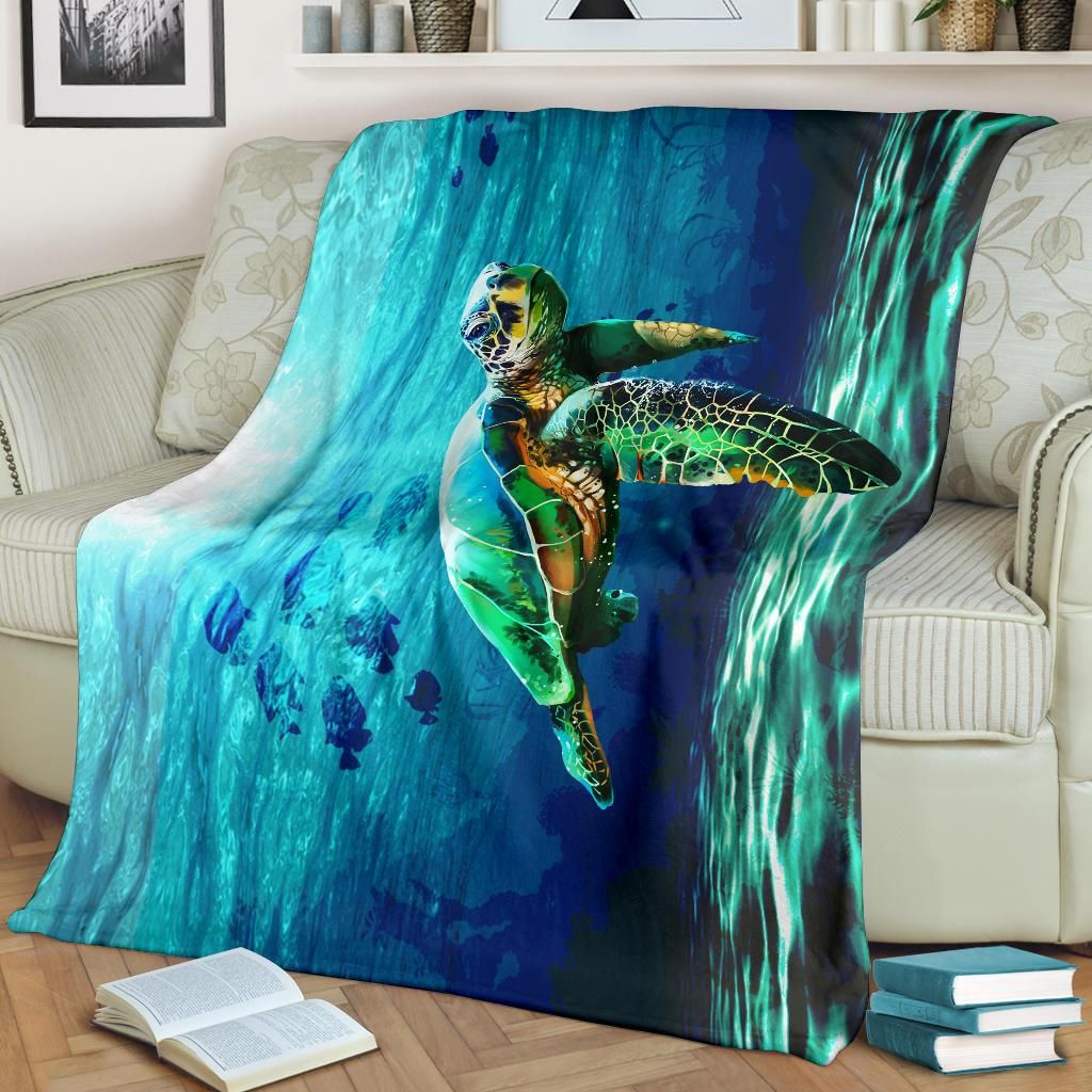 Sea Turtle Nature Animal Swimming Quilt Blanket DHC020120156TD