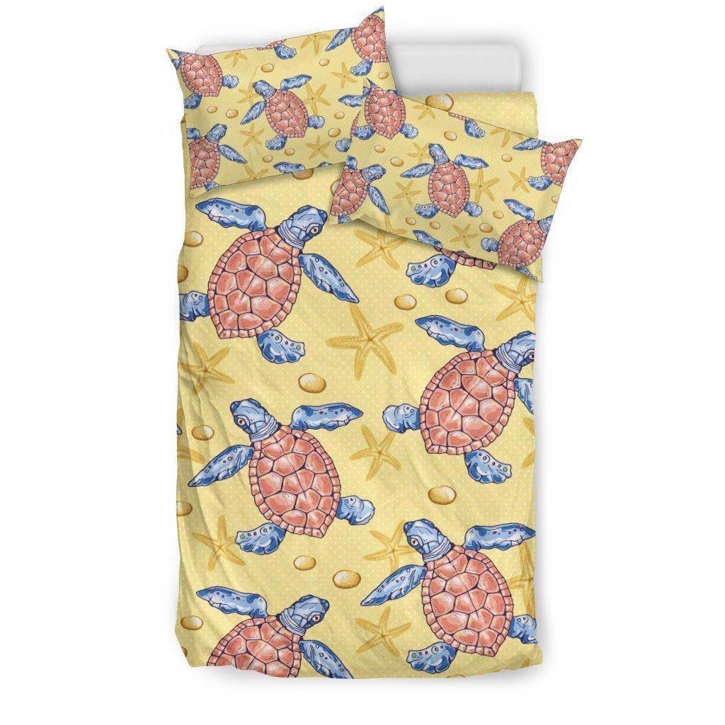 Sea Turtle Pattern Print Design Bedding Set