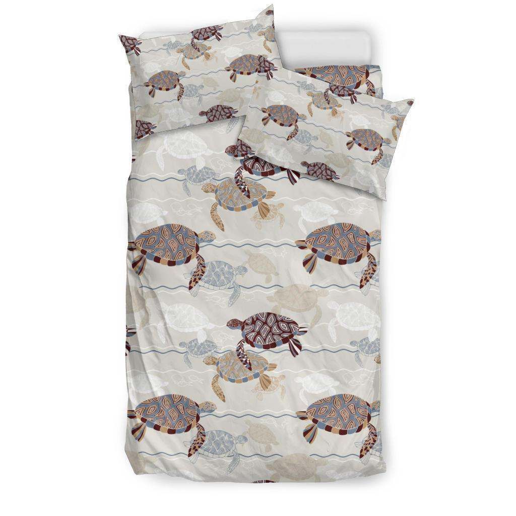 Sea Turtle Pattern Print Design Bedding Set