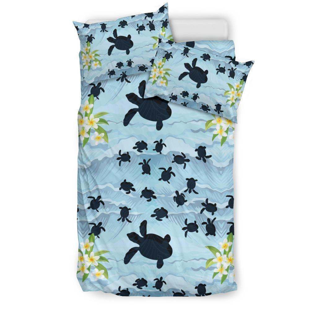 Sea Turtle Pattern Print Design Bedding Set
