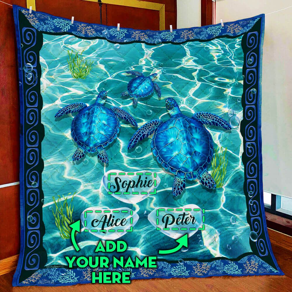 Sea Turtle Personalized DAC1611100 Quilt Blanket