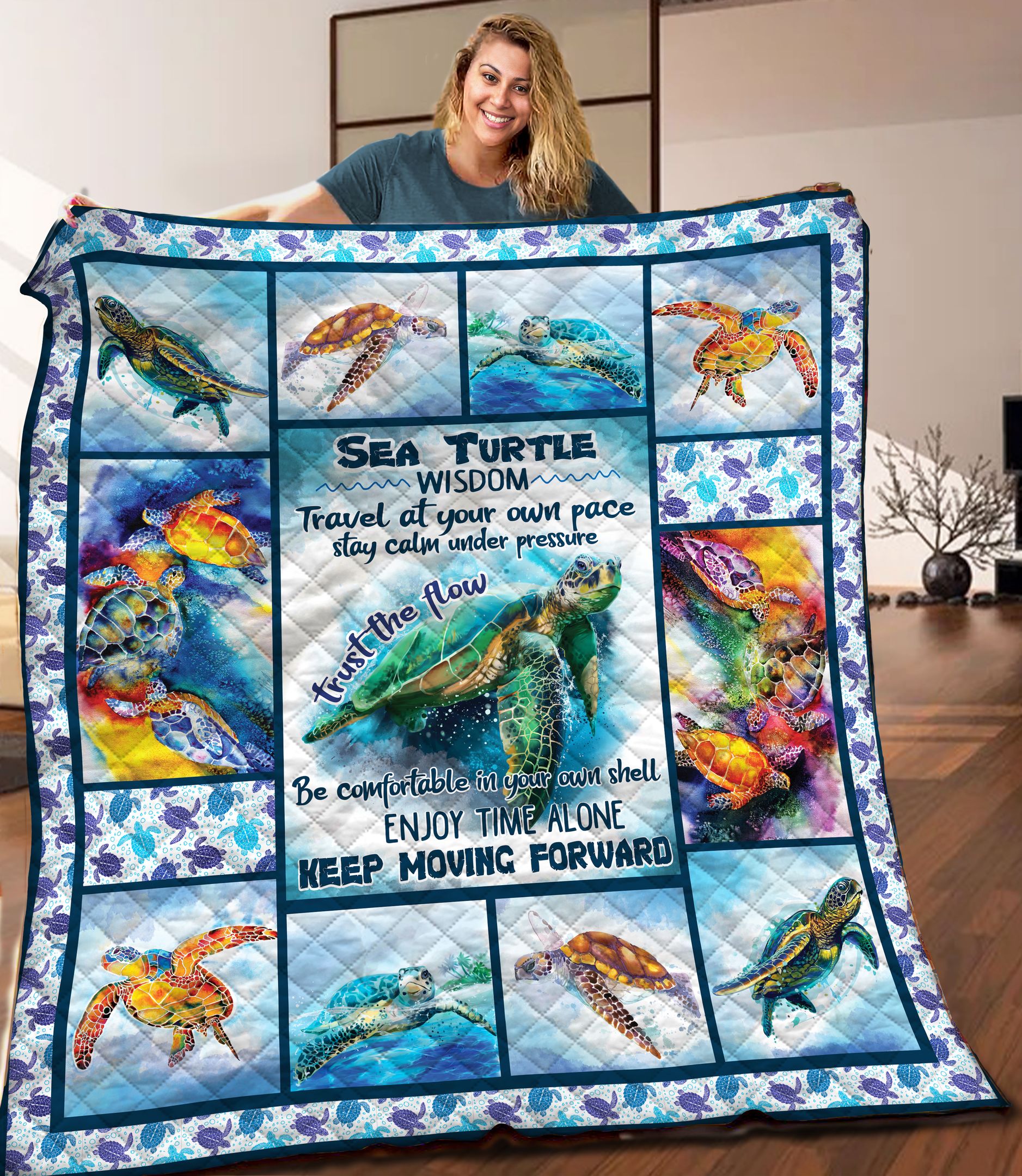 Sea Turtle Quilt Blanket C9B040601TA
