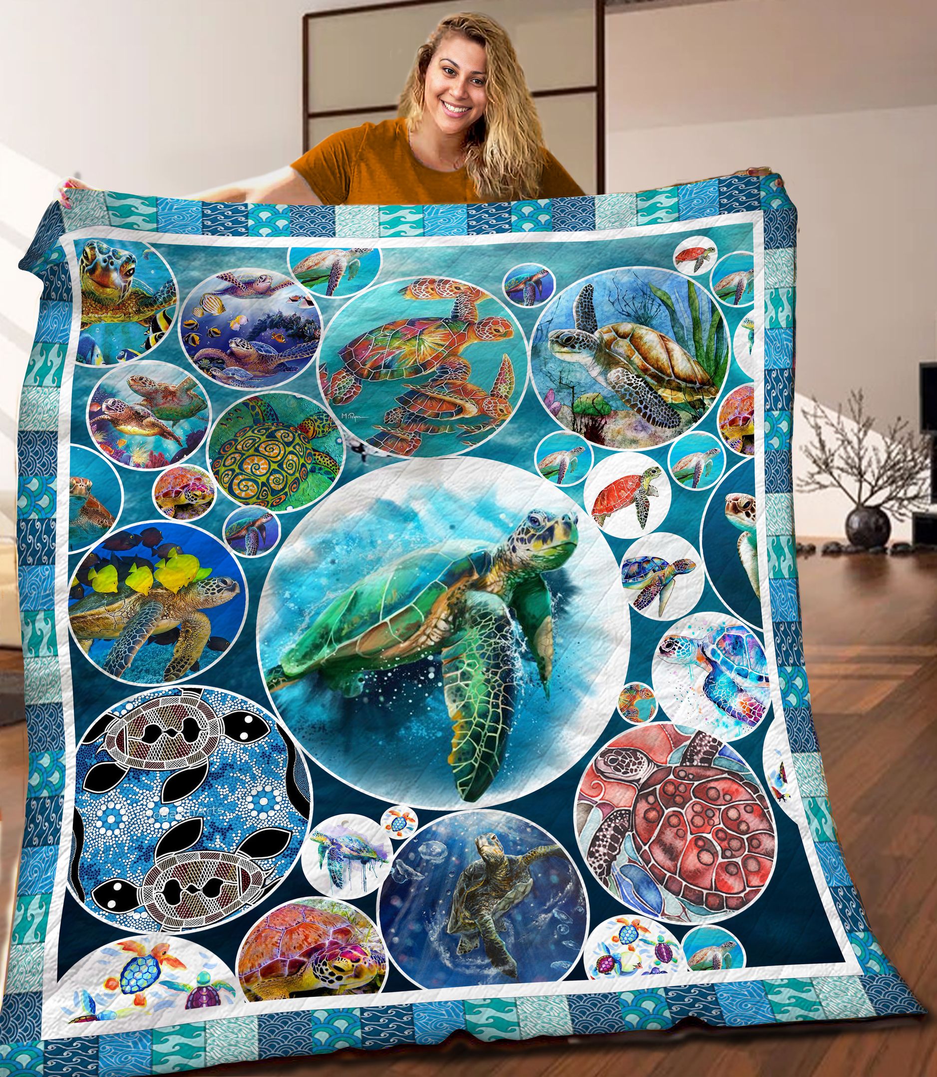 Sea Turtle Quilt Blanket C9B060602NA