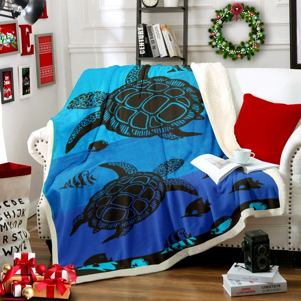 Sea Turtle Sherpa Fleece Blanket