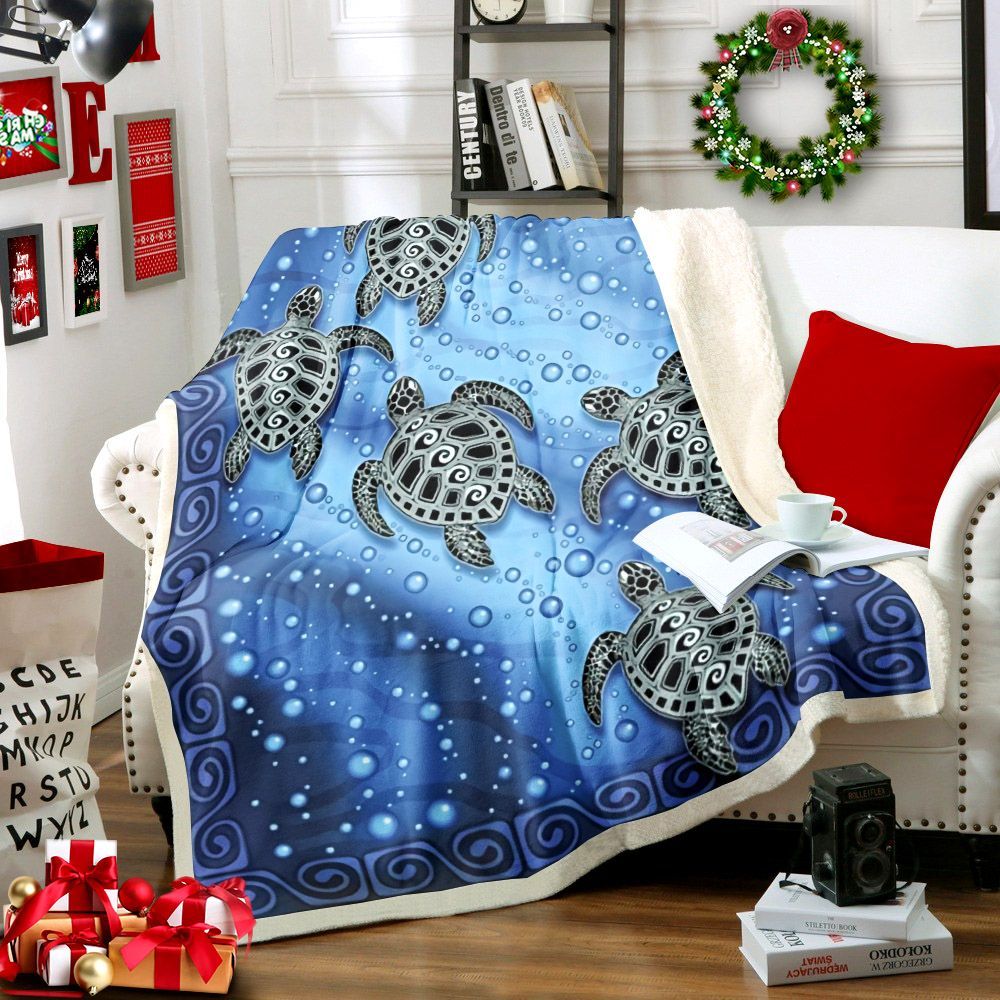Sea Turtle Sherpa Fleece Blanket