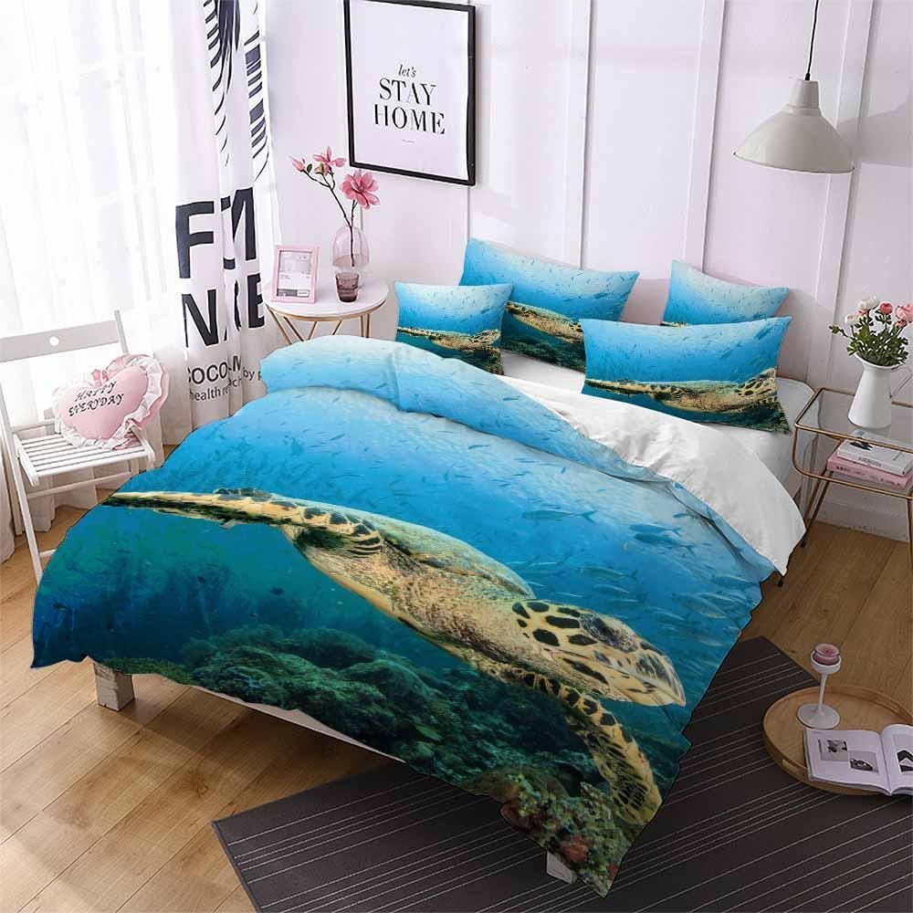 Sea Turtle Under Sea Pattern Printed Bedding Set