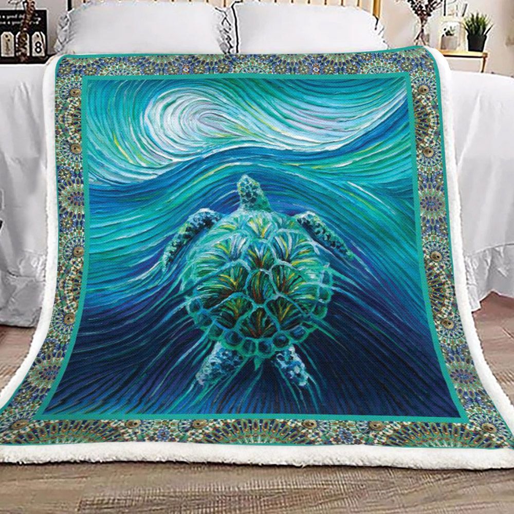 Sea Turtle Sherpa Fleece Blanket