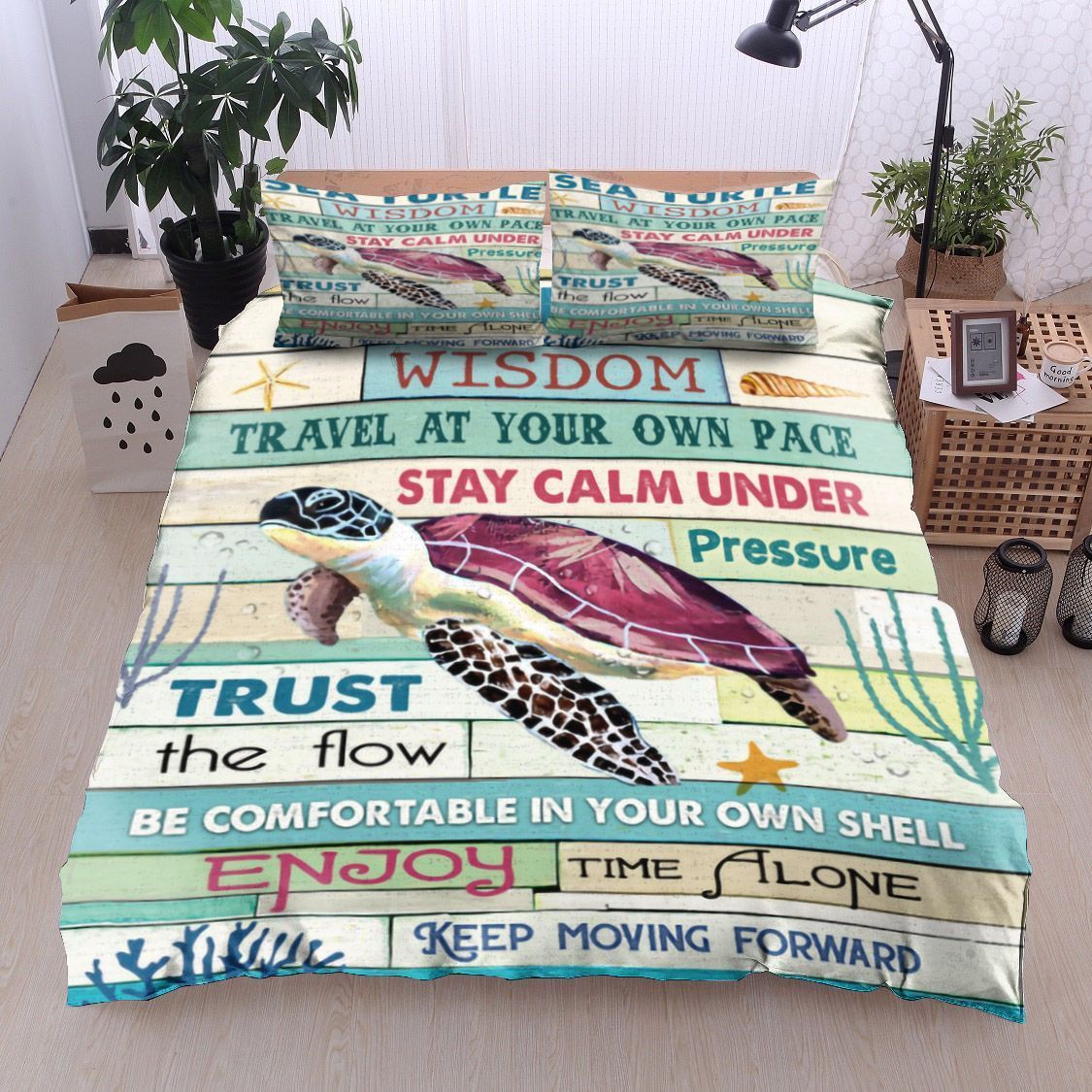 Sea Turtle Wisdom Travel Bedding Set