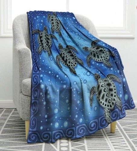 Sea Turtles Ancient Sherpa Fleece Blanket