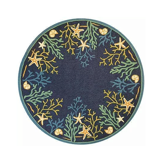 Sea Water Beach Round Carpet