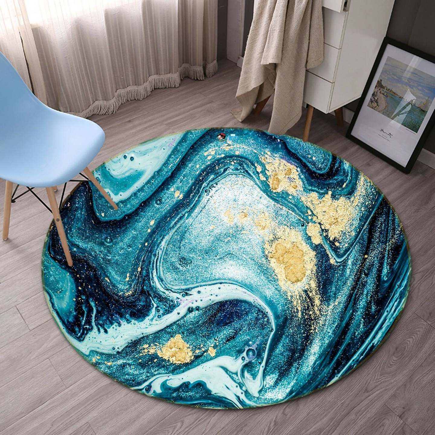 Sea Wave Round Carpet