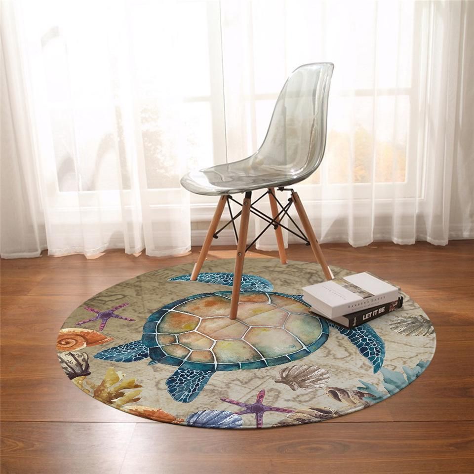 Seabed Turtle Round Carpet