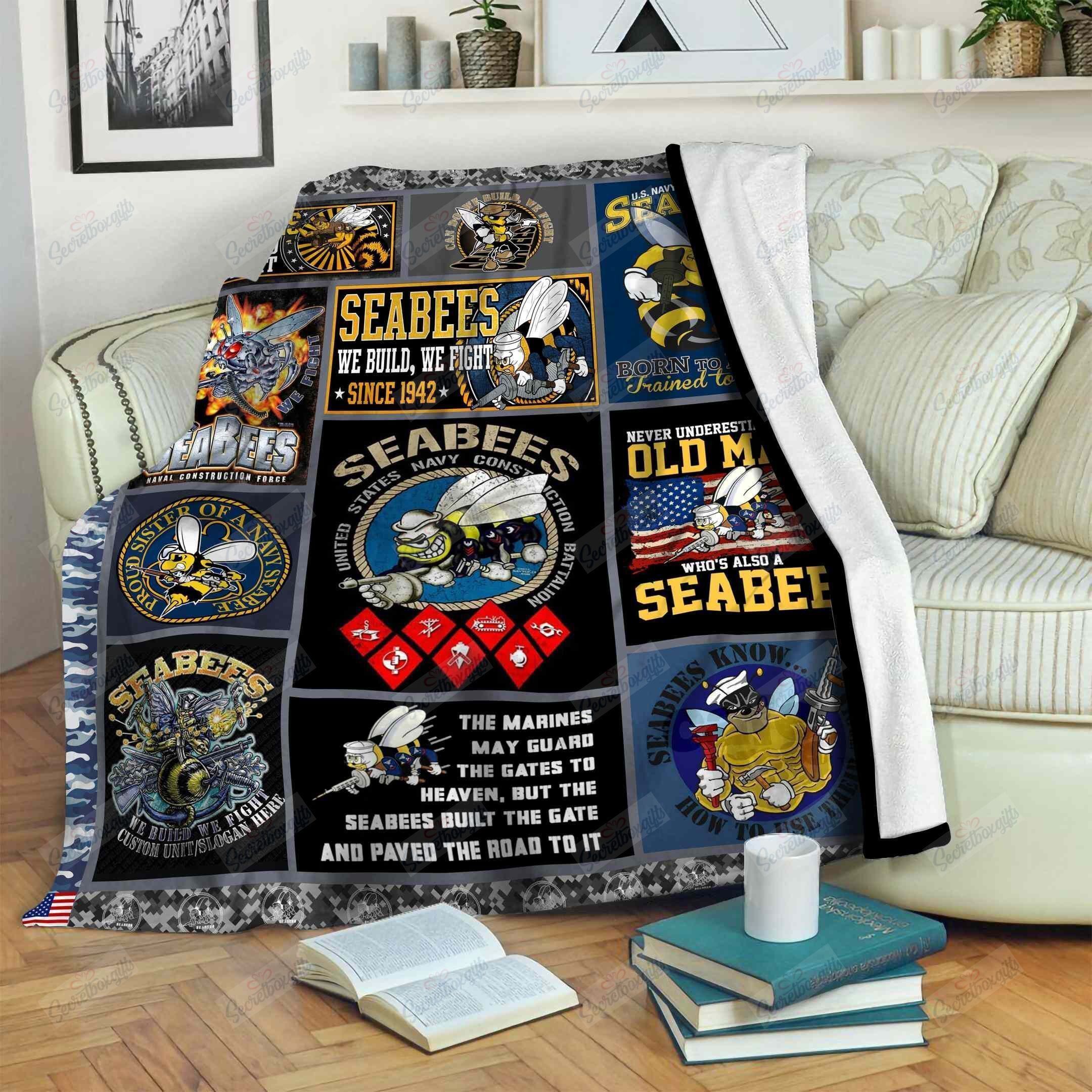 Seabee We Build Fleece Blanket