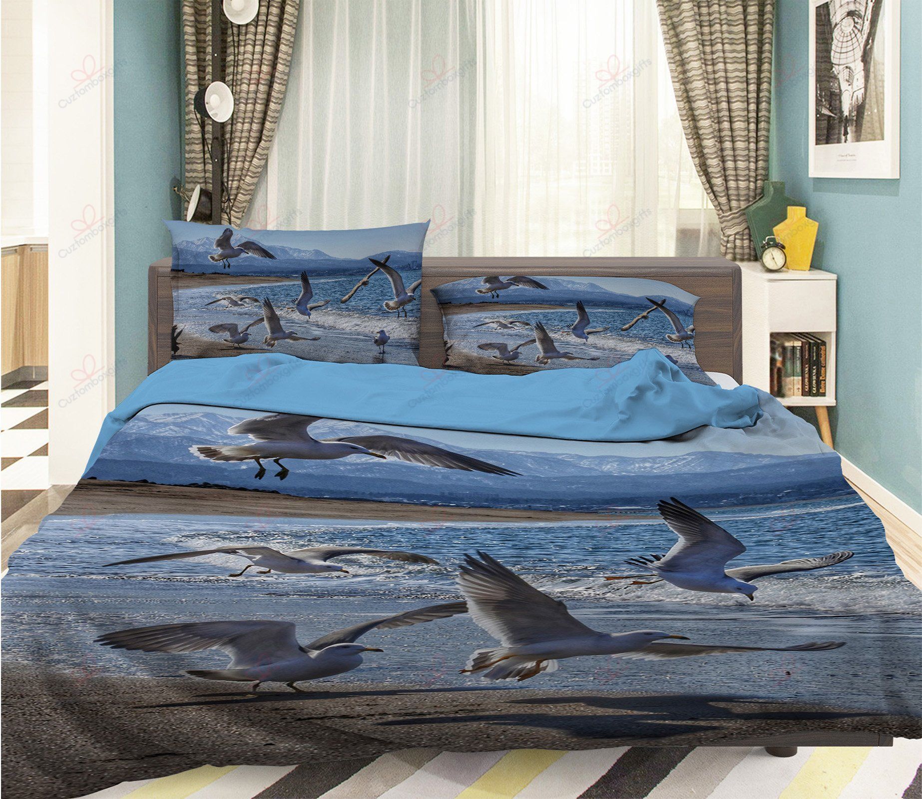 Seabird Flying Printed Bedding Set