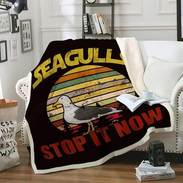Seagulls Bird Lover Sherpa Fleece Blanket