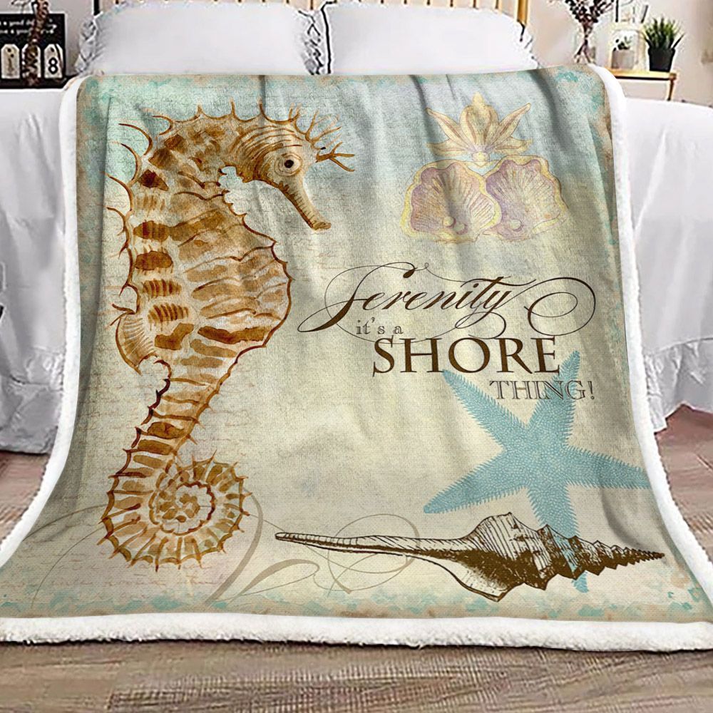 Seahorse Sherpa Fleece Blanket
