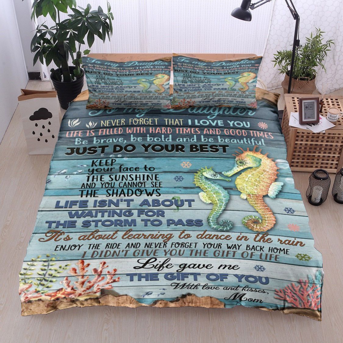 Seahorse To My Child Kisses Mom Bedding Set