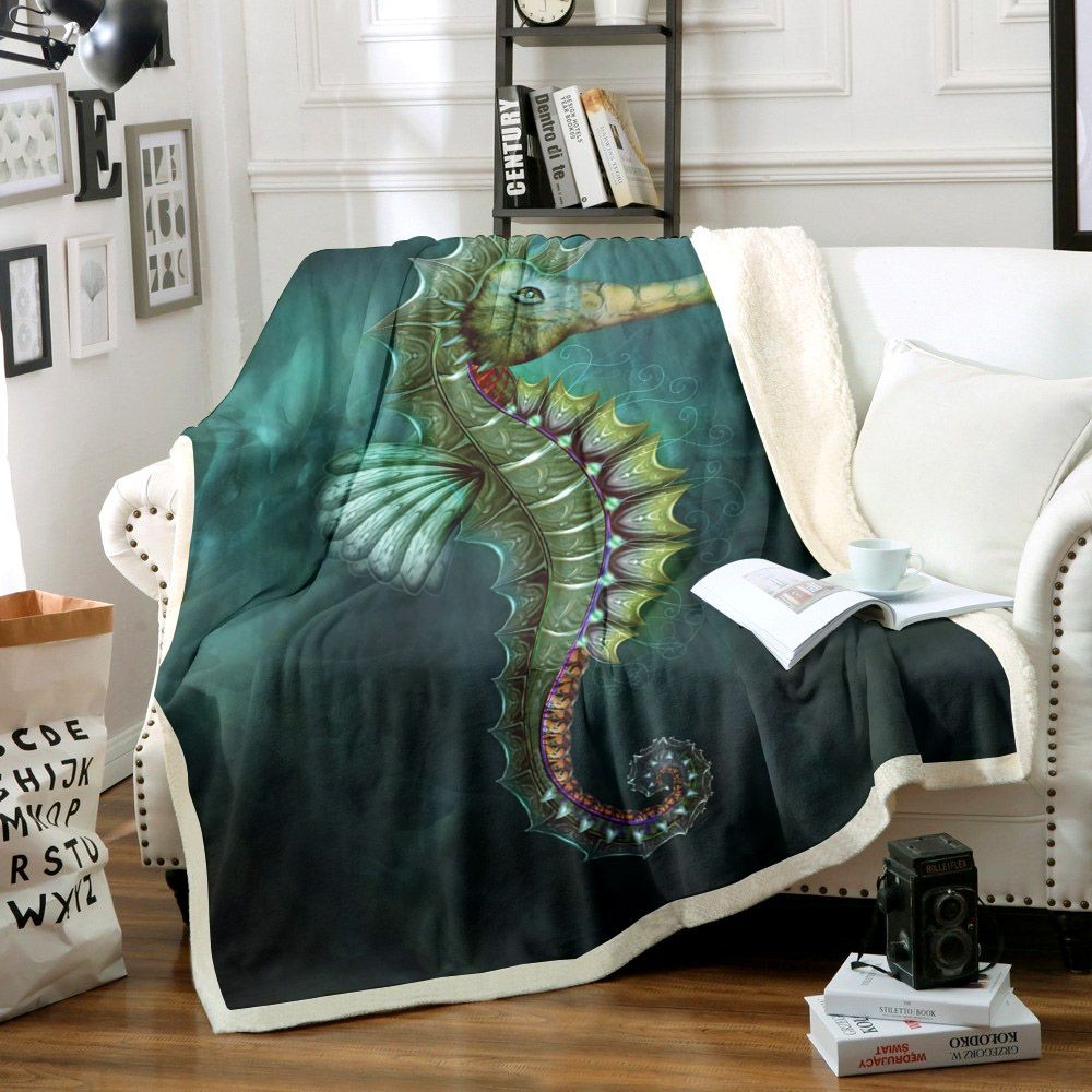 Seahorses Sherpa Fleece Blanket