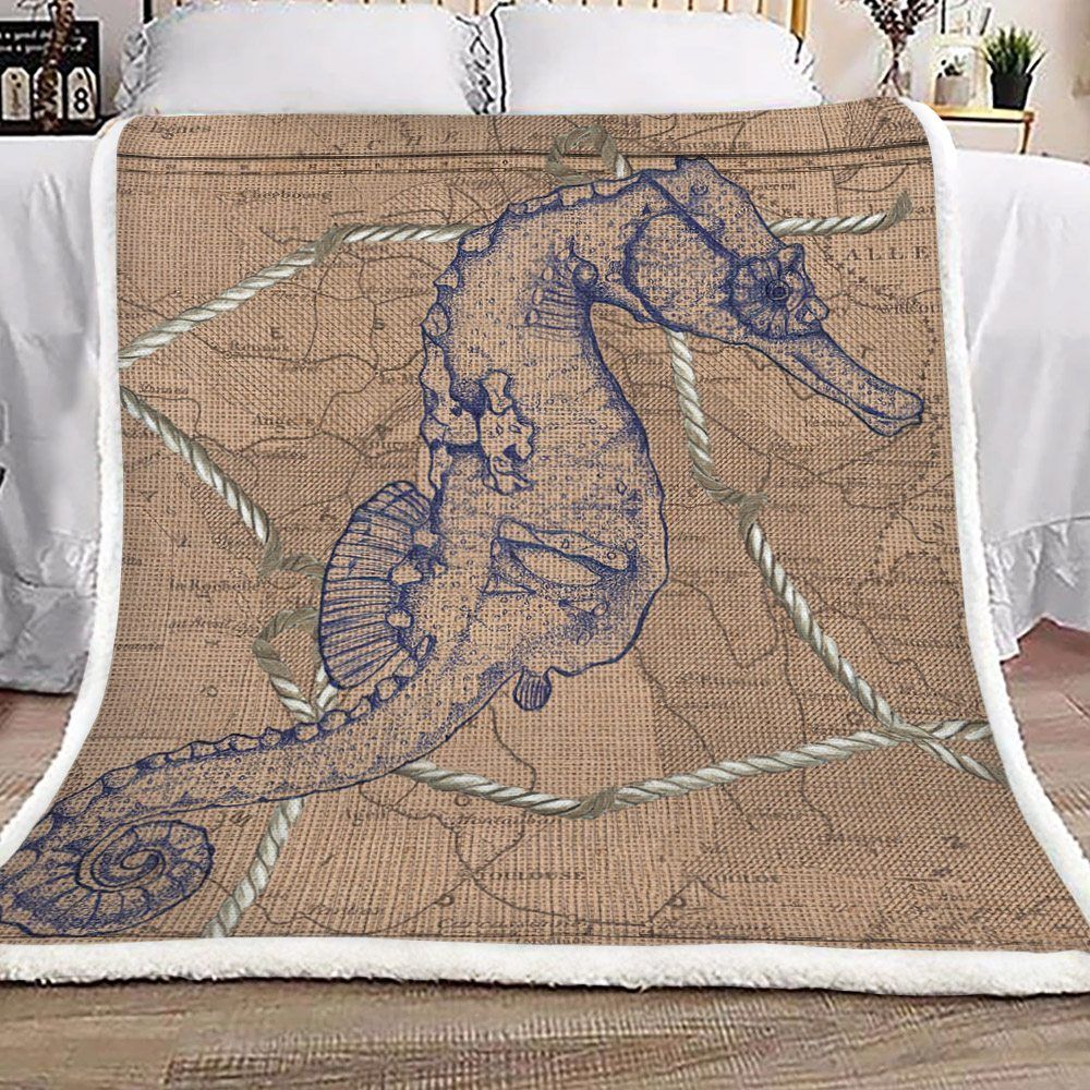 Seahorses Sherpa Fleece