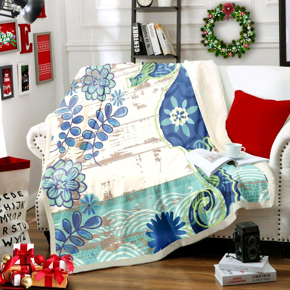 Seahorses Sherpa Fleece Blanket