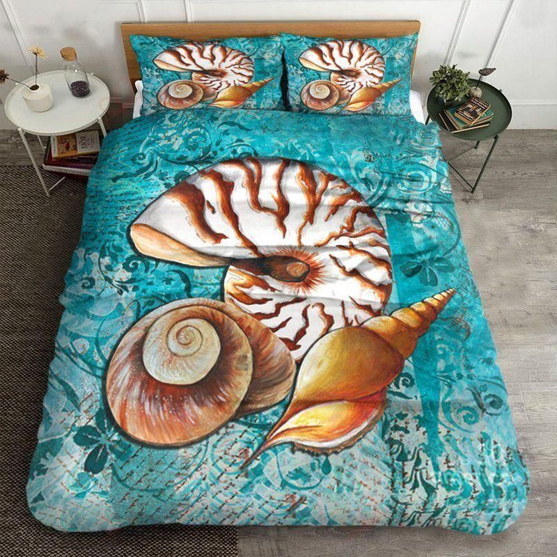Seashell Marine Life Printed Bedding Set