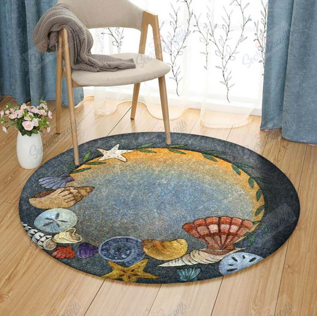 Seashell Starfish Round Carpet