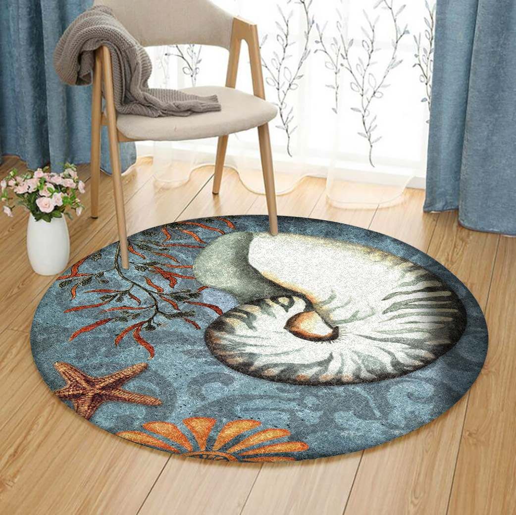 Seashell Starfish Round Carpet