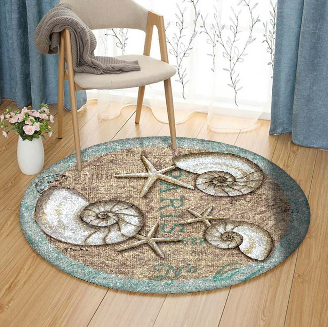 Seashell Starfish Round Carpet