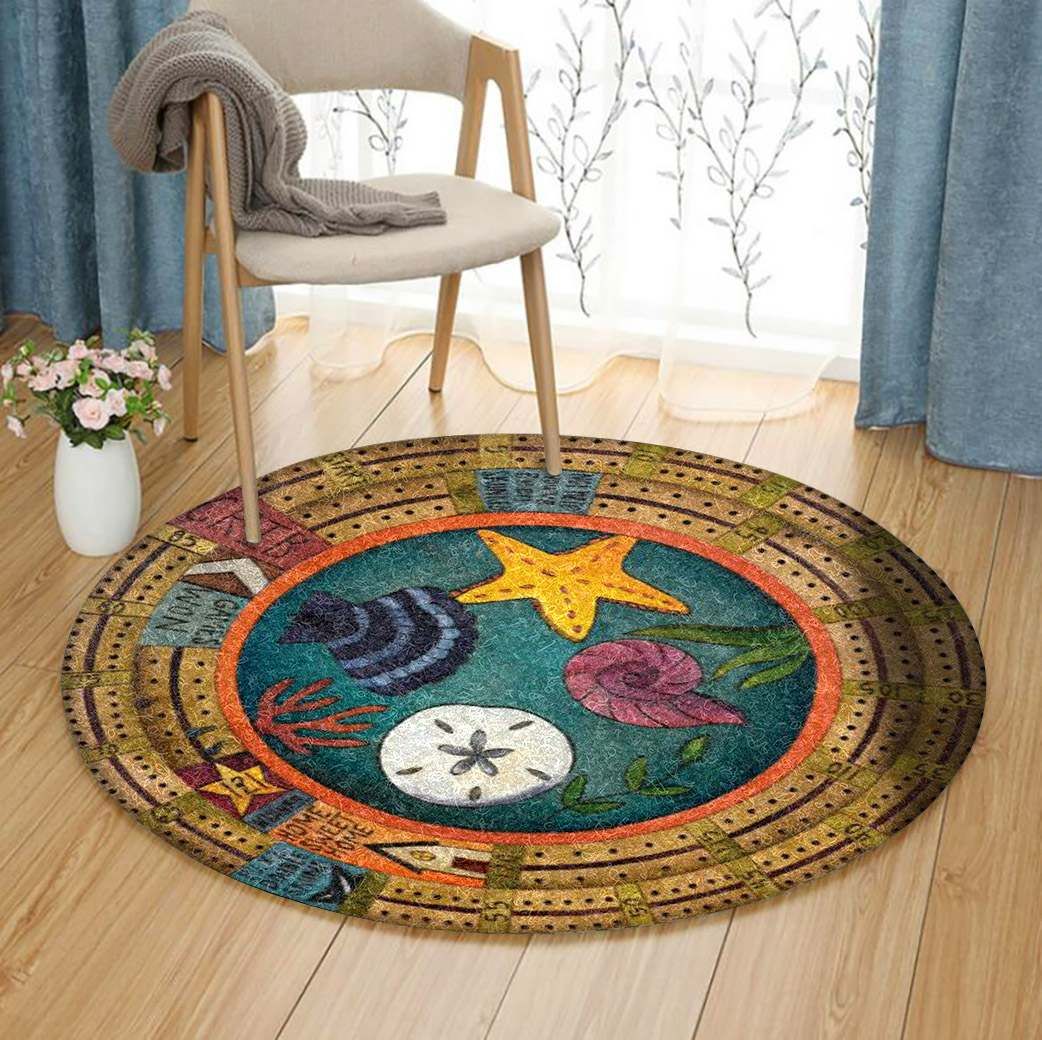 Seashell Starfish Round Carpet