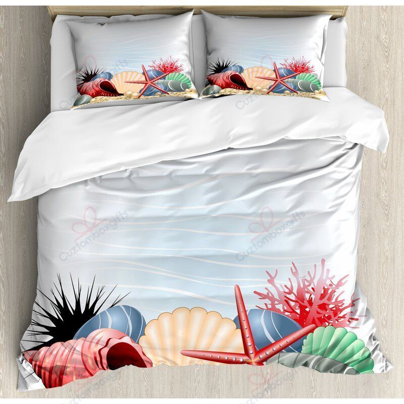 Seashells Starfish And Coral Bedding Set