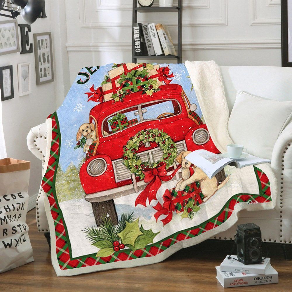 Season Of Joy Labrador Christmas Sherpa Fleece Blanket