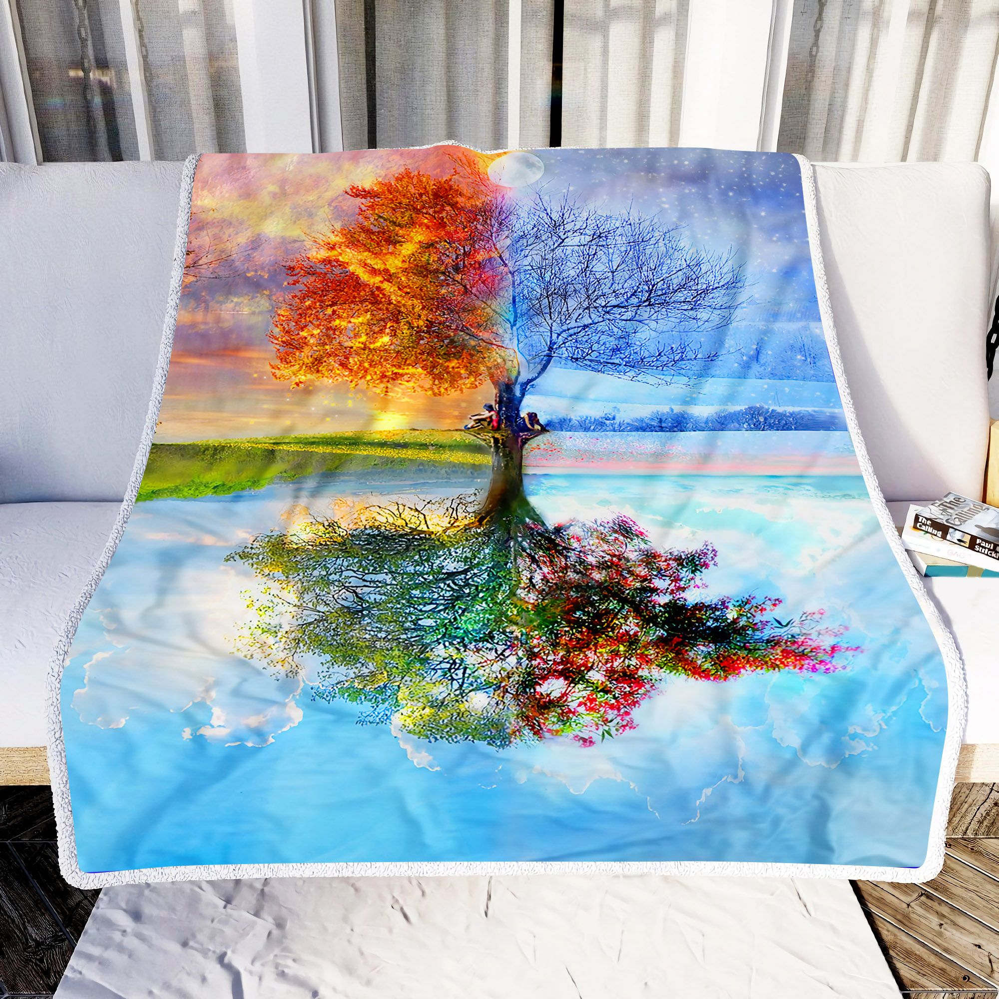 Season Tree Fleece Blanket
