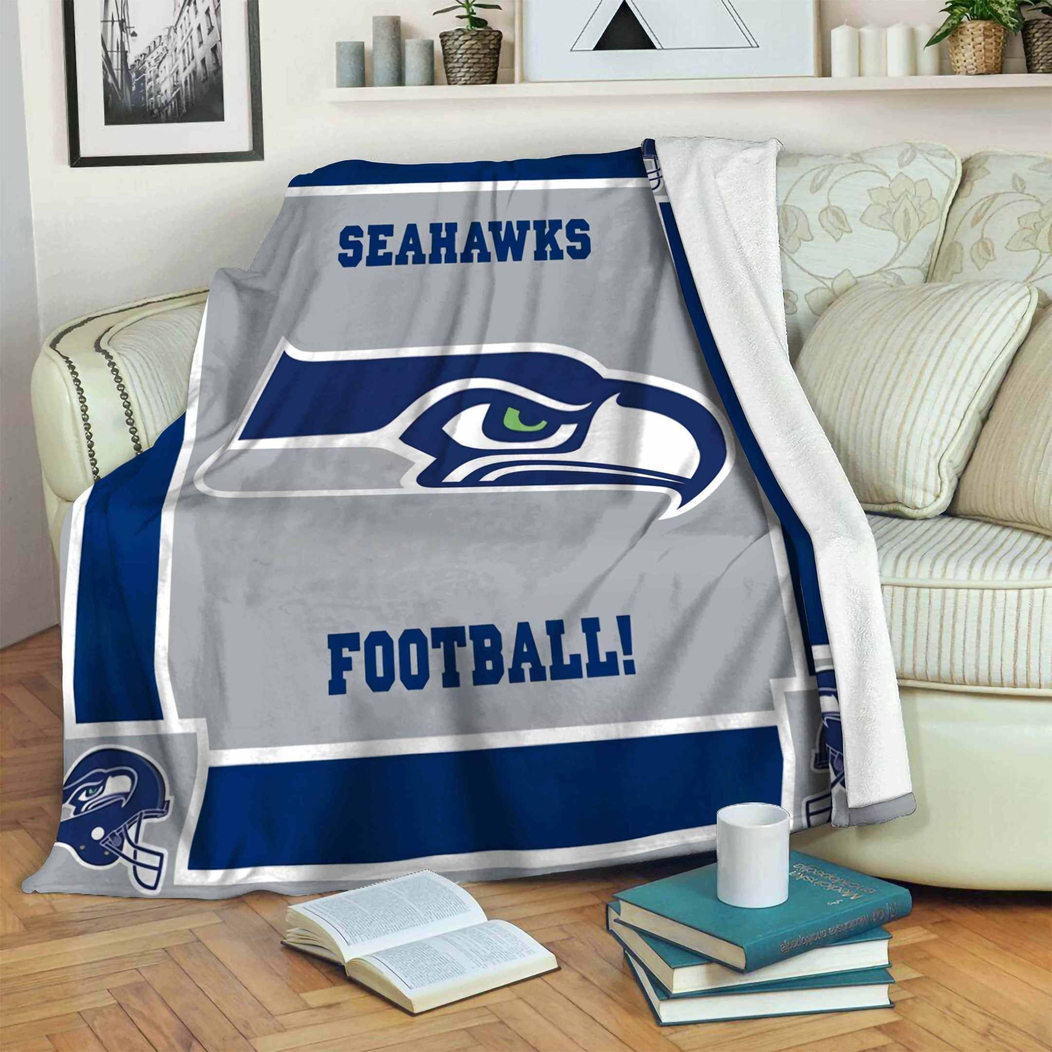 Seattle-Seahawks Sherpa Fleece Blanket Sleepy