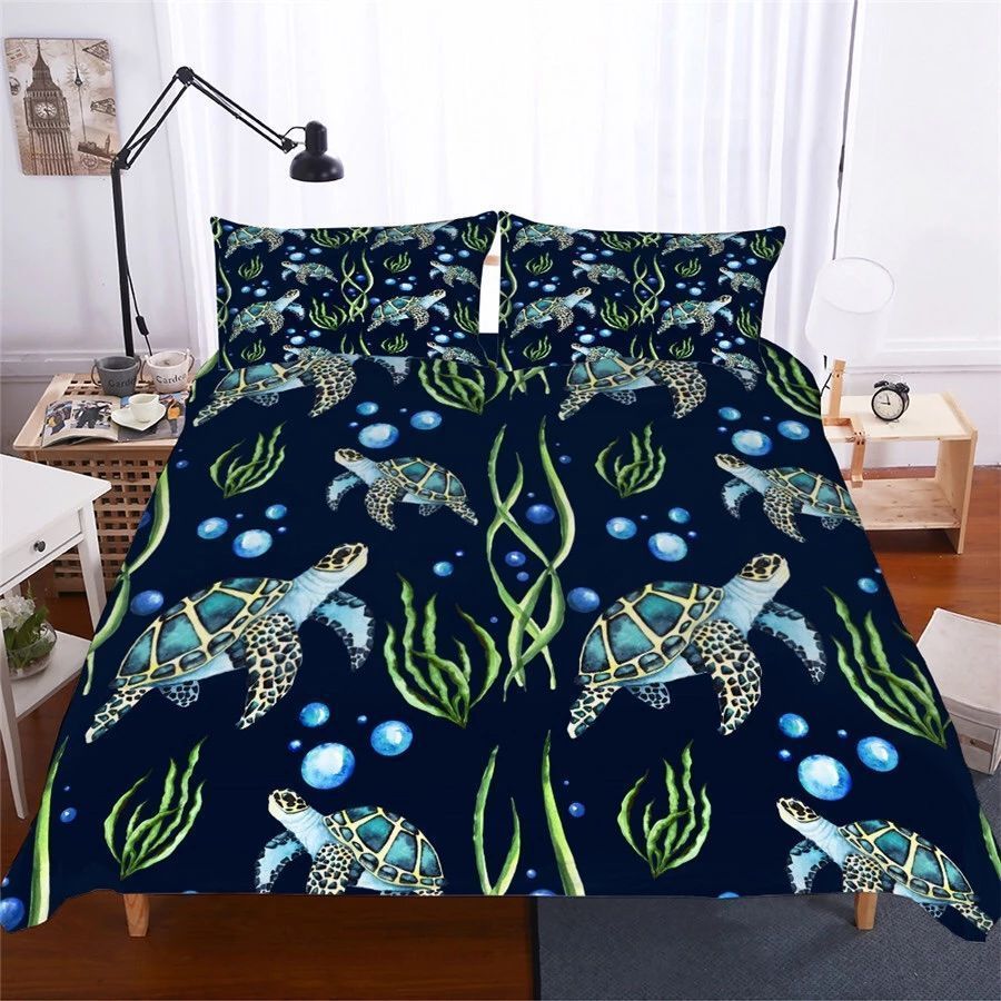 Seaweed And Turtles Bliss Bedding Set