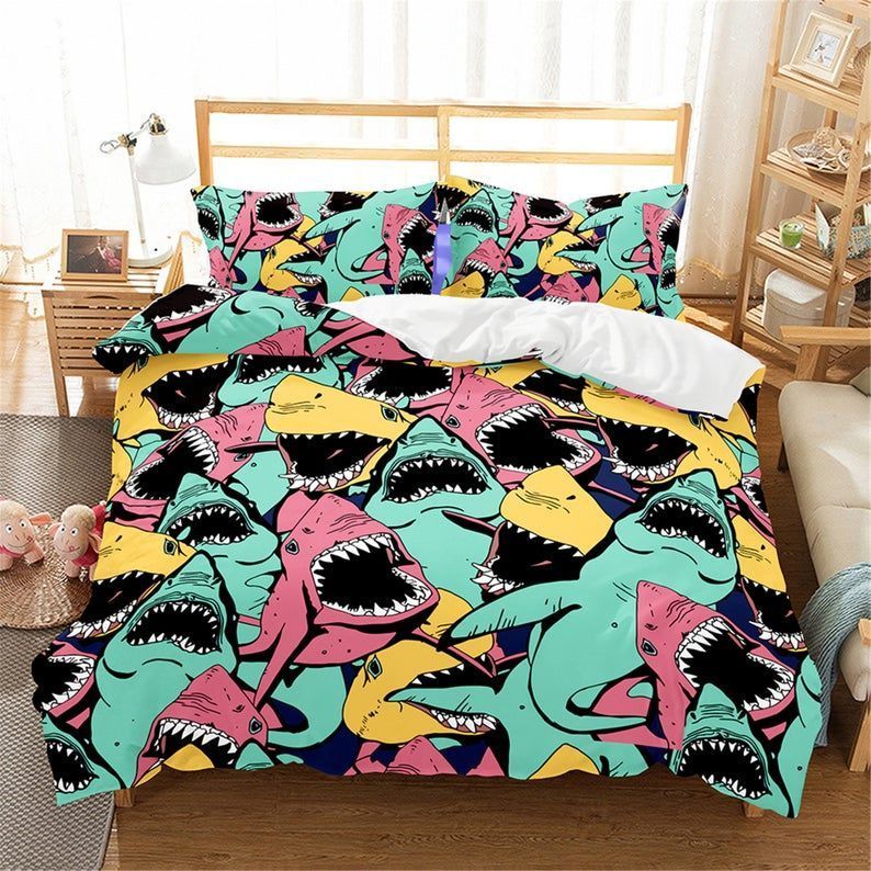 Seaworld Colorful Shark Bedding Set