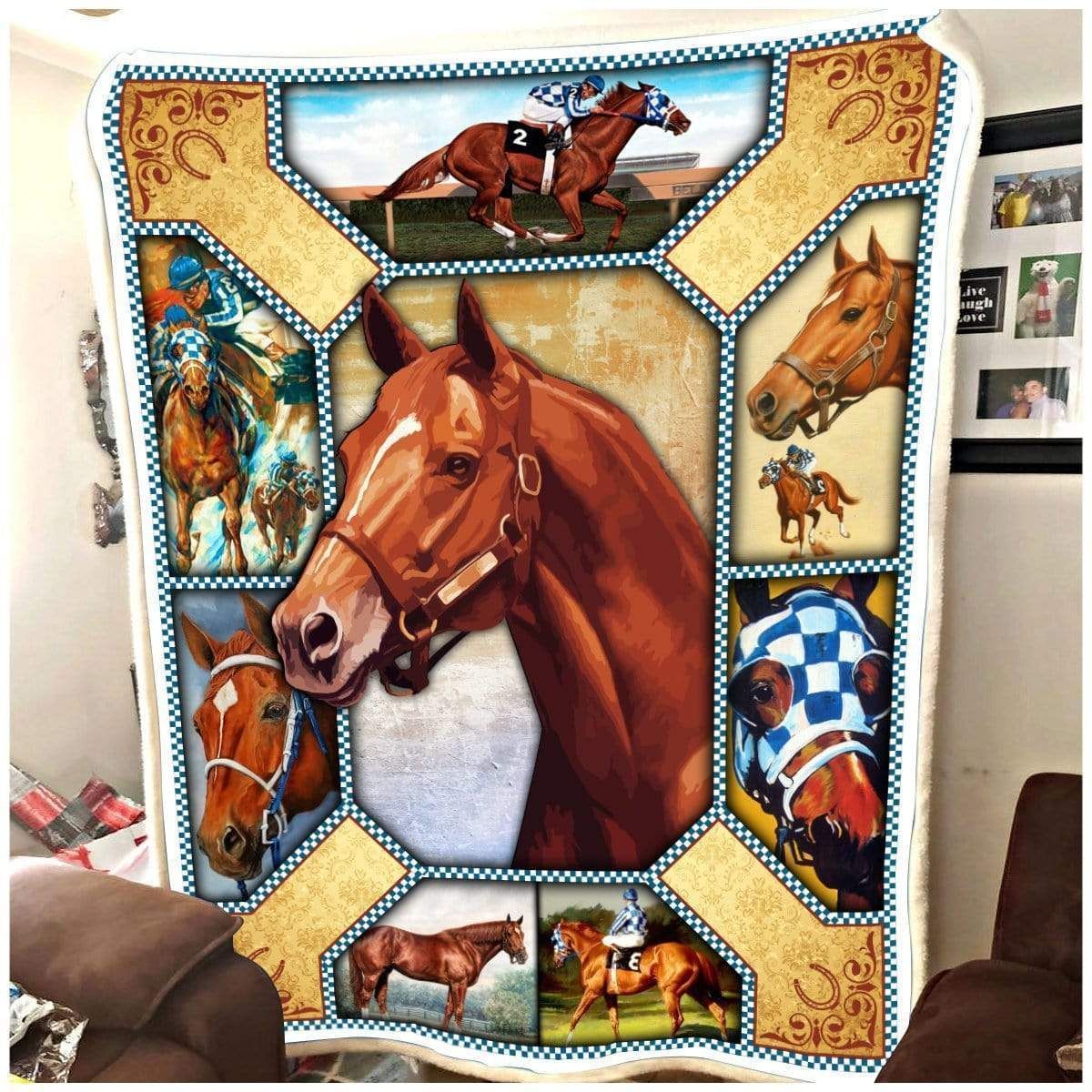 Secretariat Chocolate Horse Fleece Blanket Gift For Women