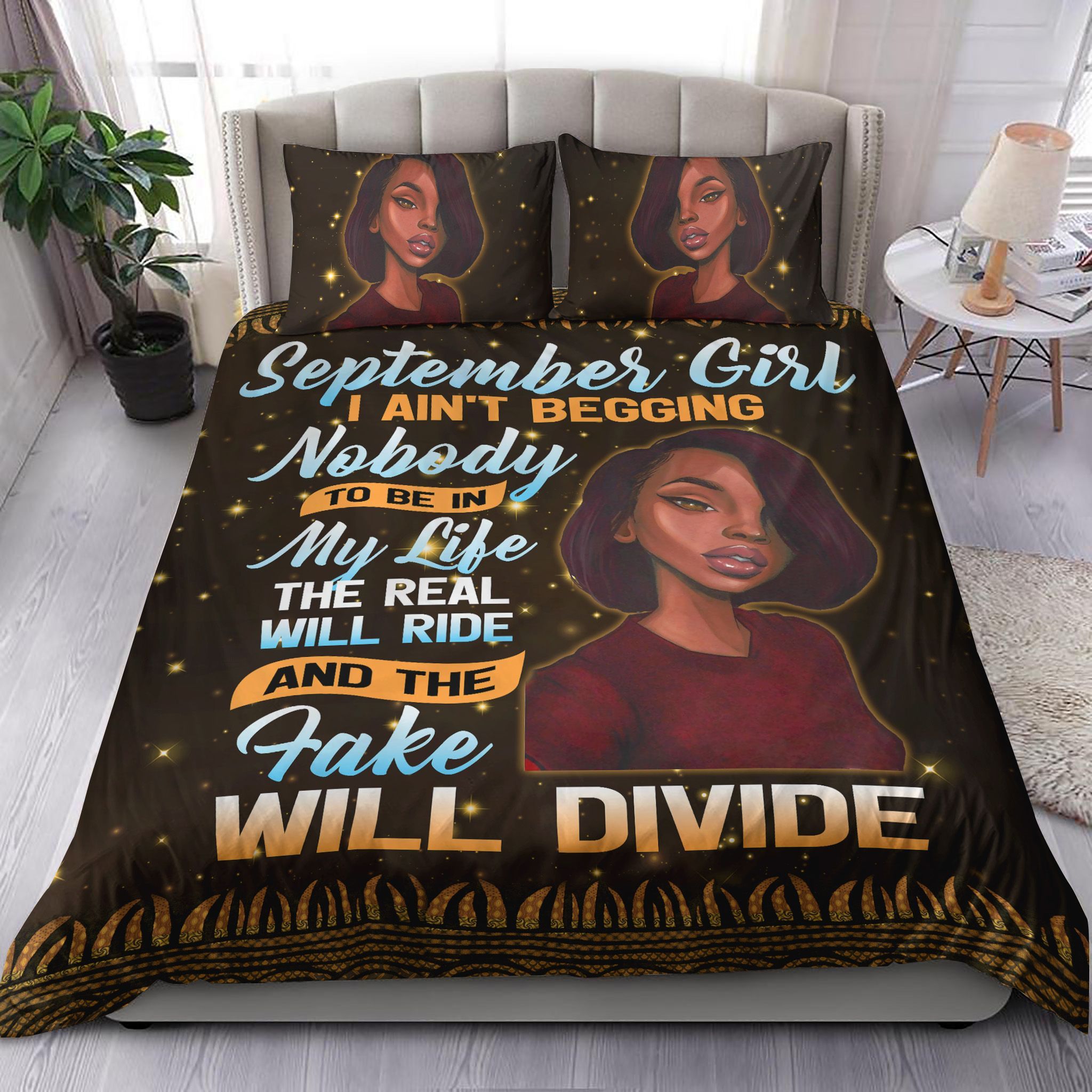 September Black Girl Magic Bedding Set