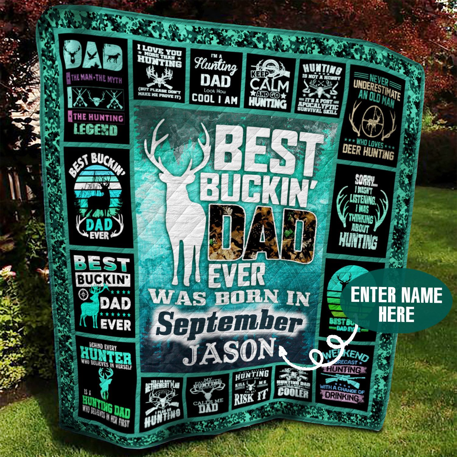 September Bucking Dad Personalized Quilt Blanket BBB300531SM