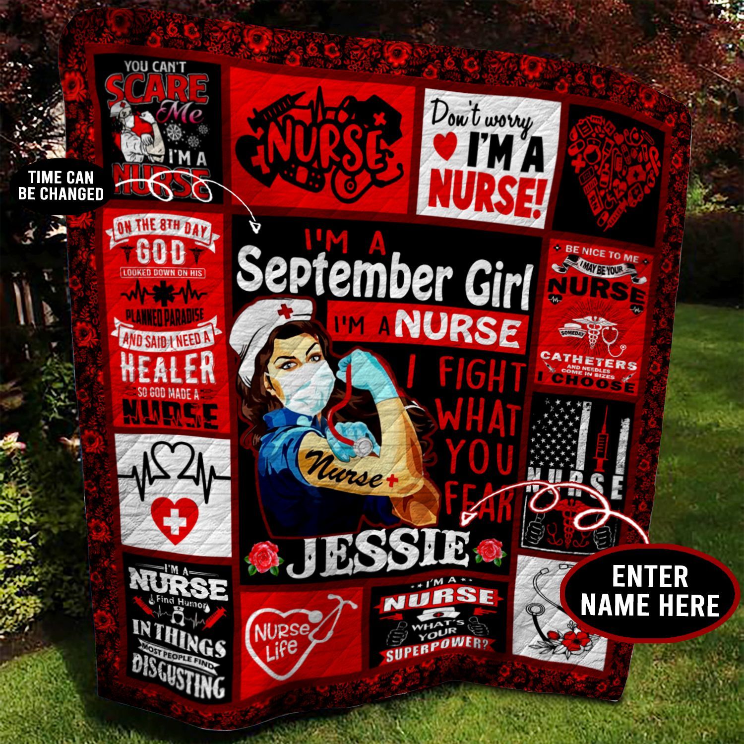 September Nurse Personalized Quilt Blanket BBB020608NB