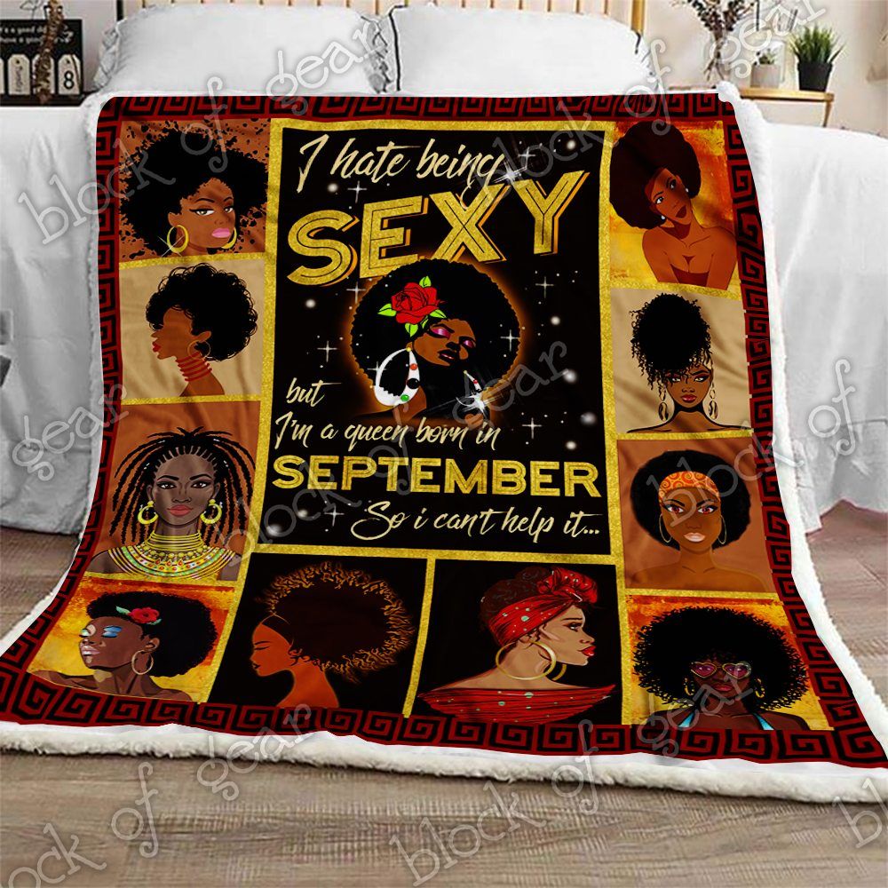 September Queen Black Women Sherpa Fleece Blanket