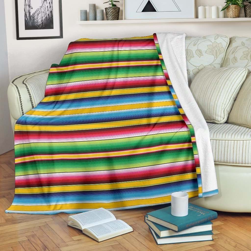 Serape Mexican Blanket Baja Sherpa Fleece Blanket