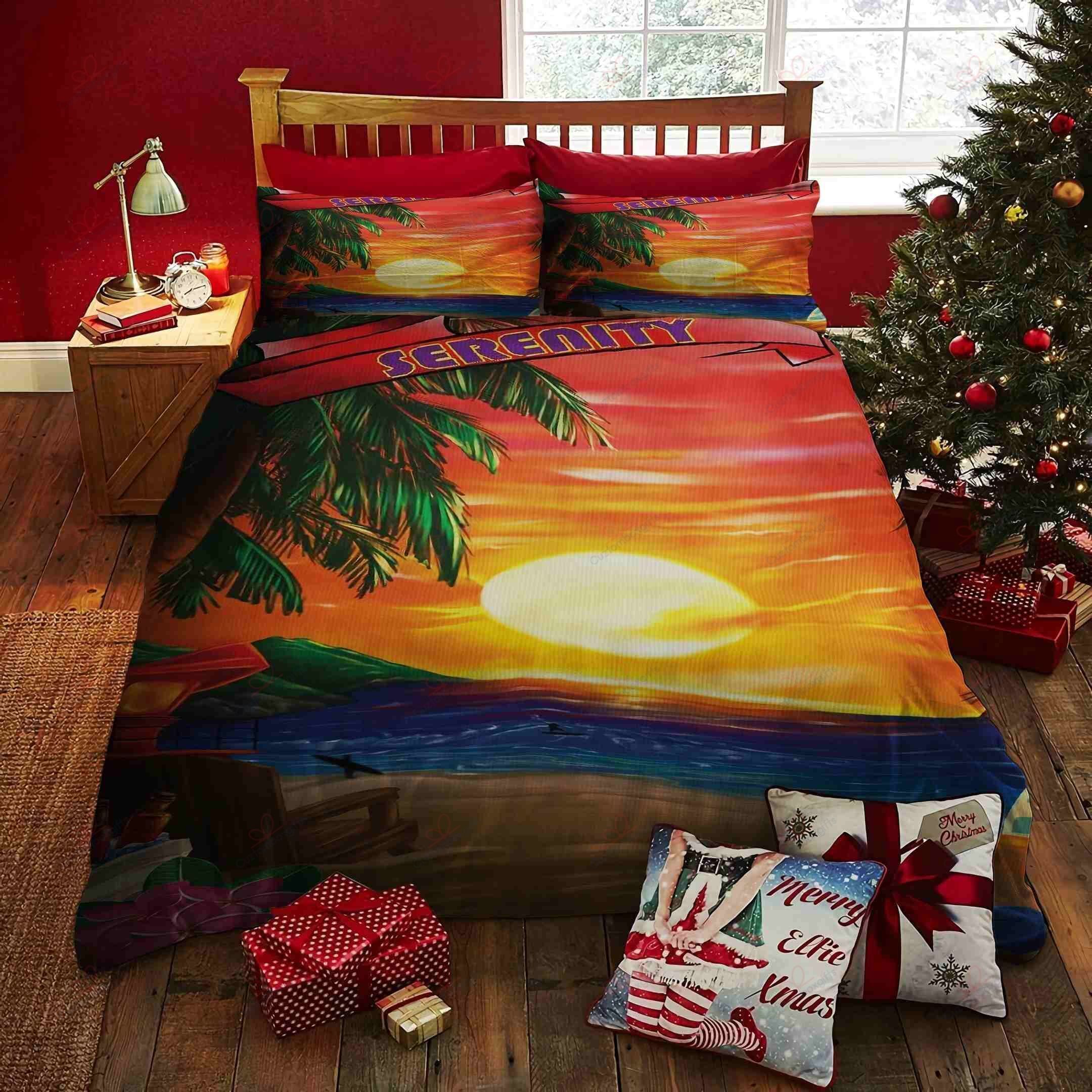Serenity Beach Chair Relax Sunset Bedding Set