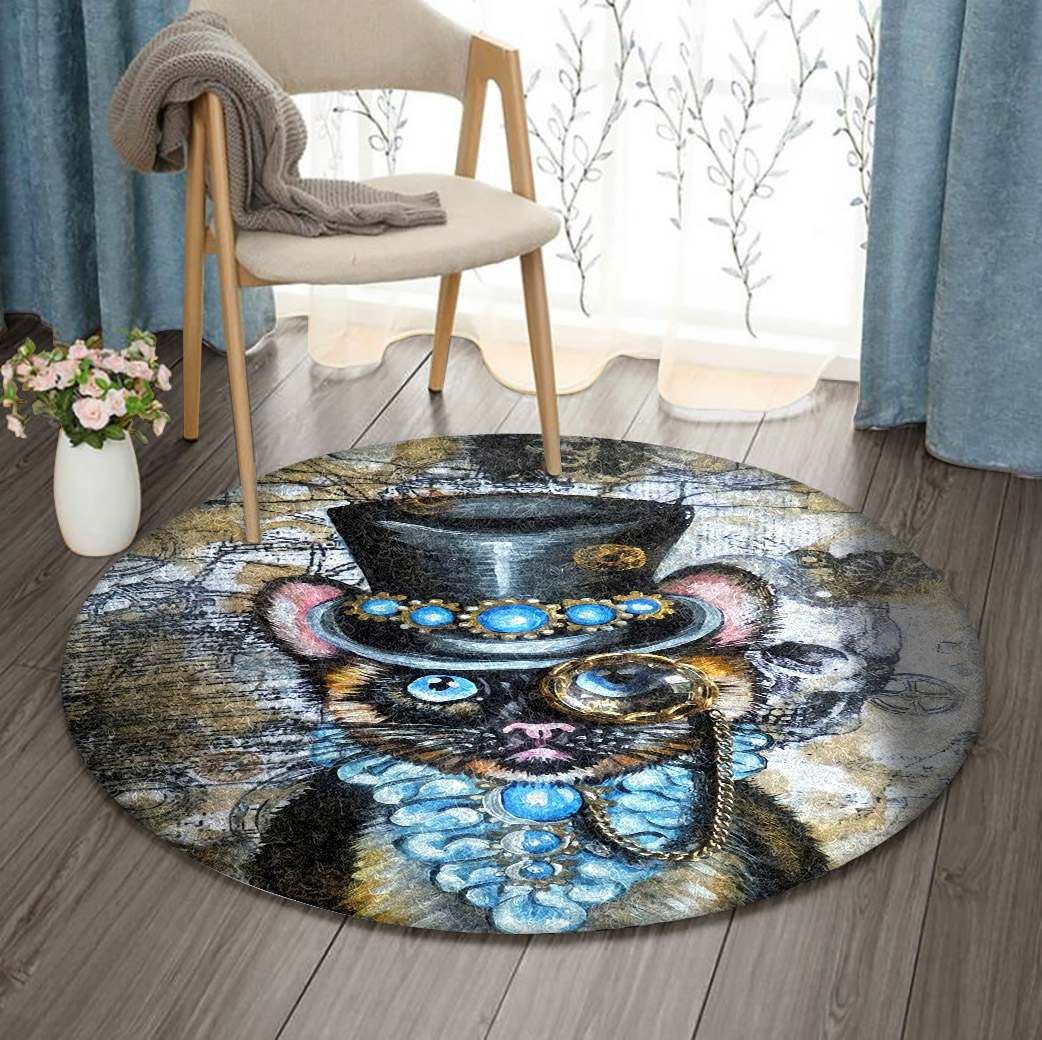 Serious Business Cat Round Carpet