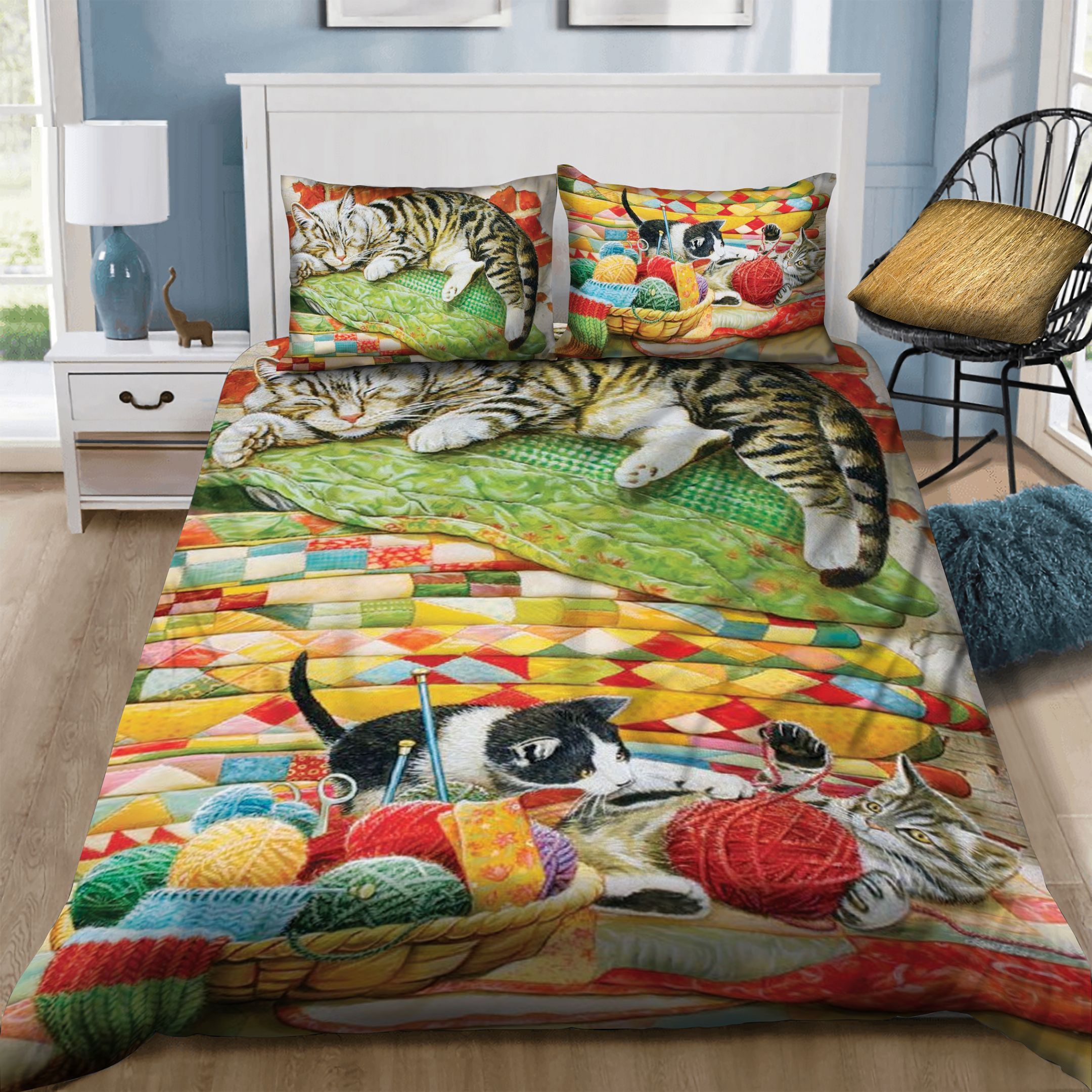 Sewing Cat  Bedding Set