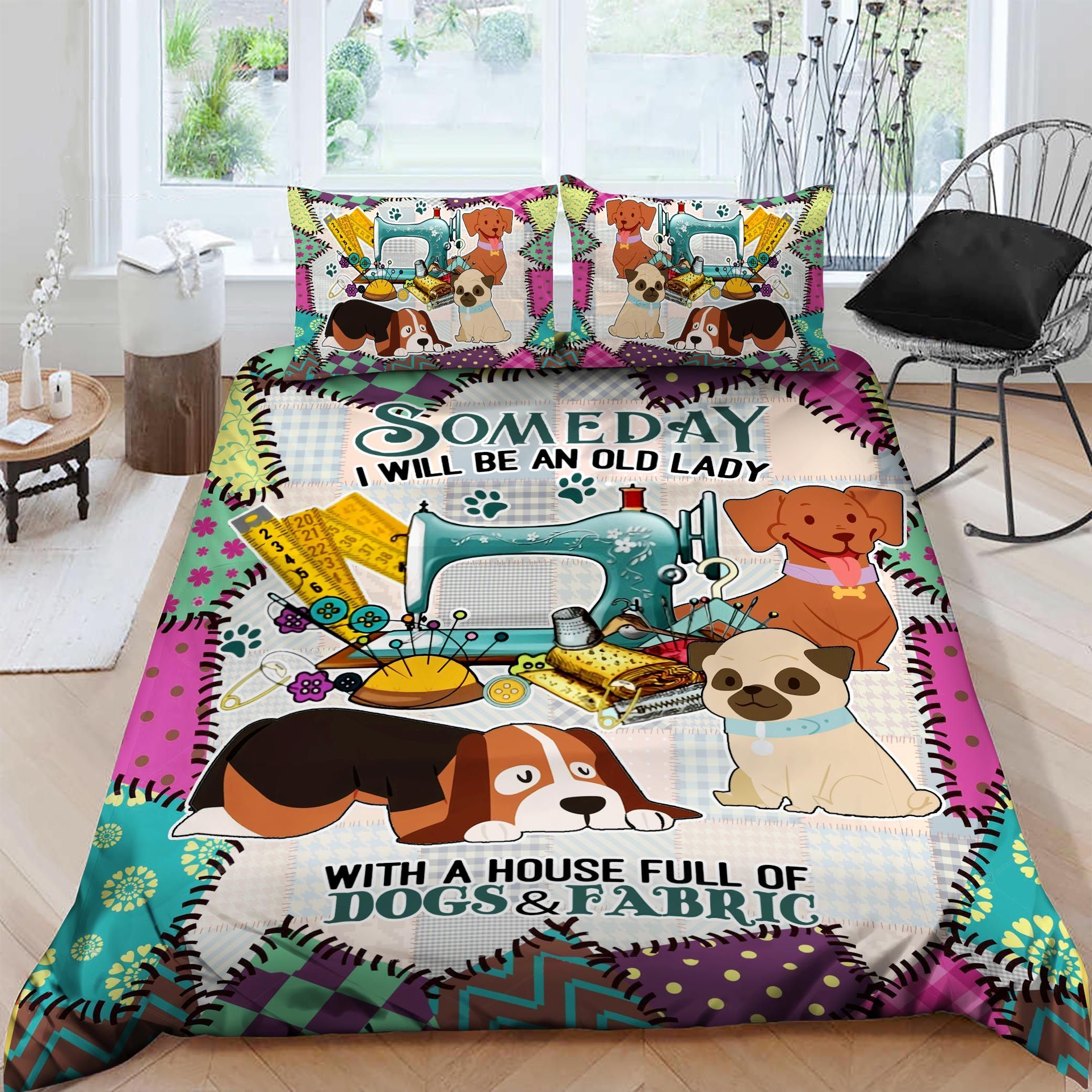 Sewing Dog Bedding Set