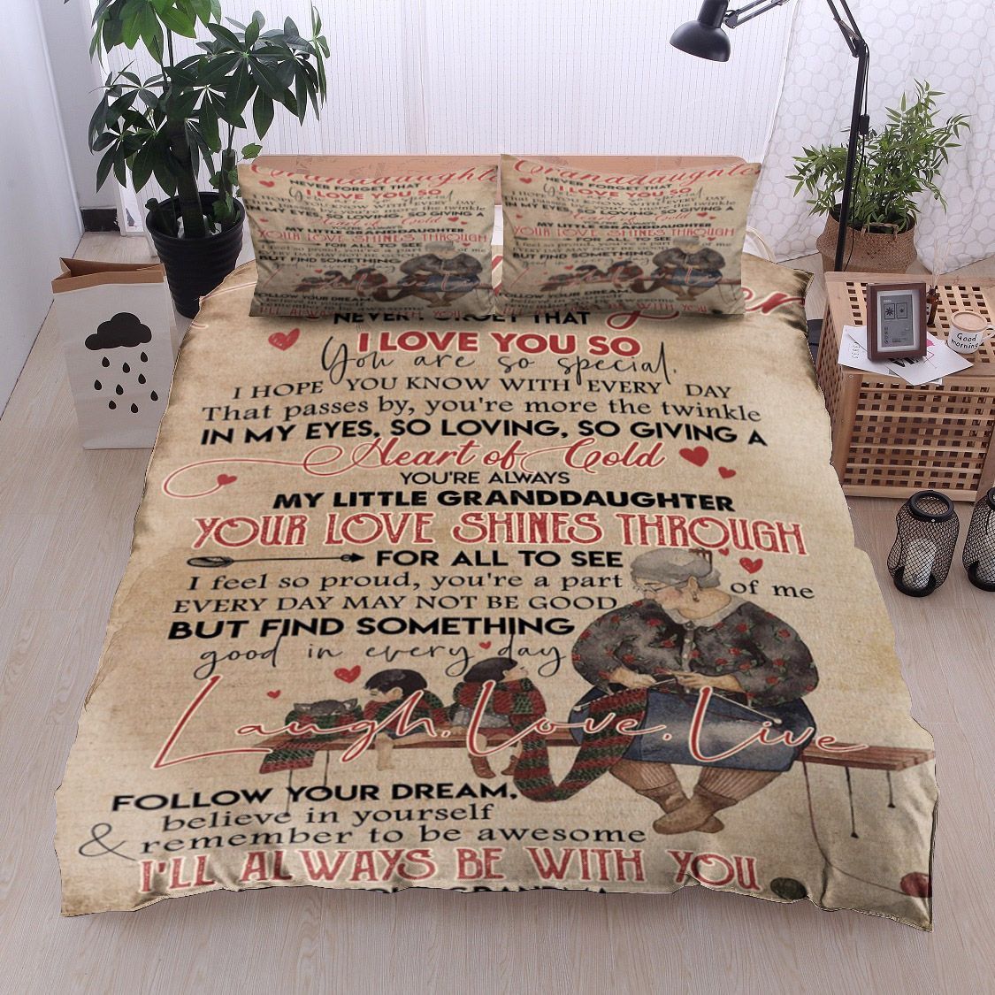 Sewing Family To My Granddaughter Your Grandma Bedding Set