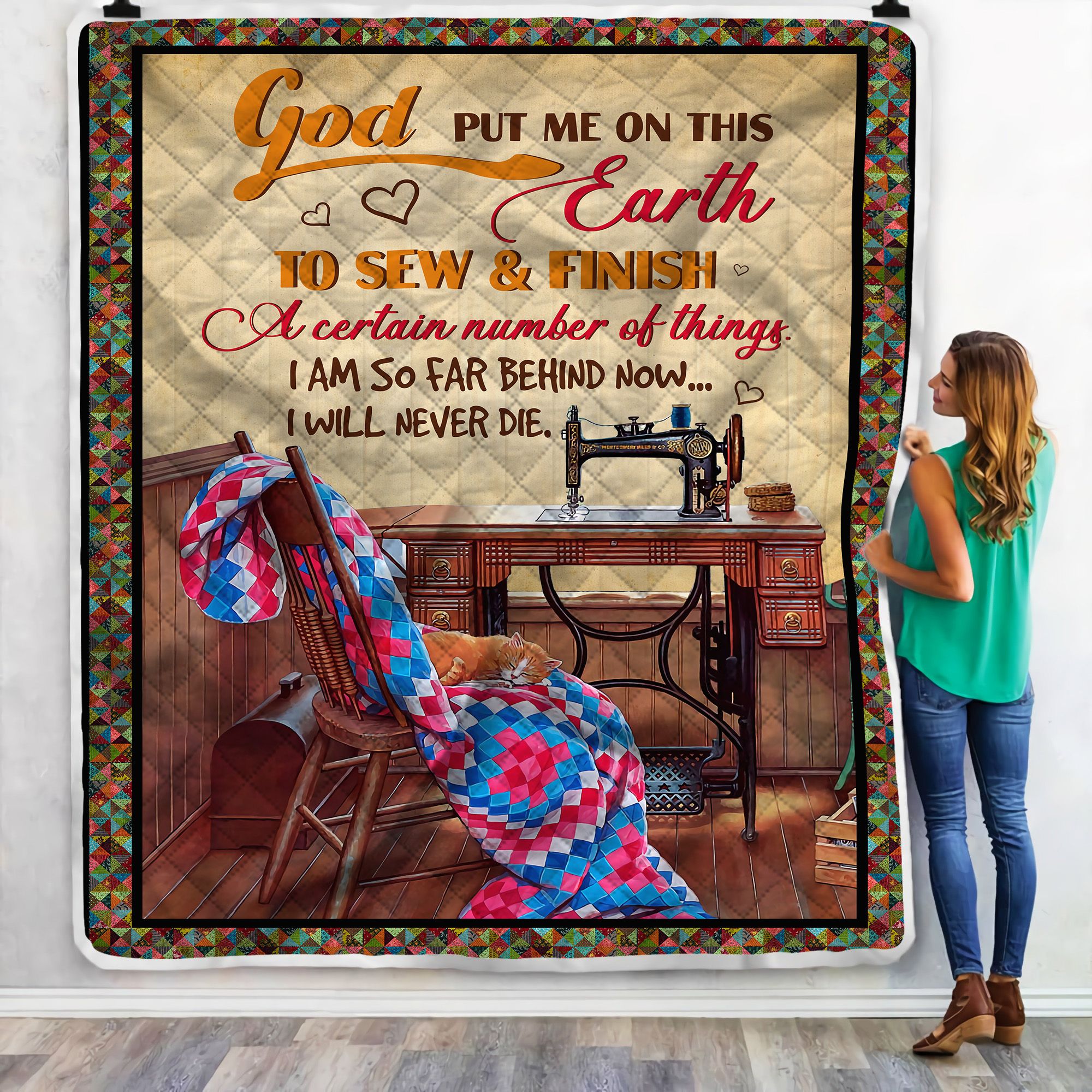 Sewing God Put Me On This Earth To Sew Fleece Blanket