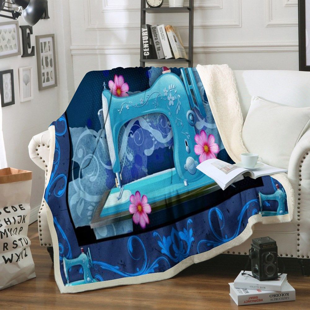 Sewing Lotus Sherpa Fleece Blanket