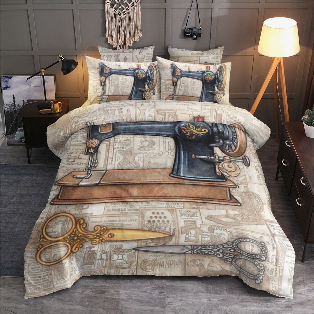 Sewing Machine Vintage Bedding Set